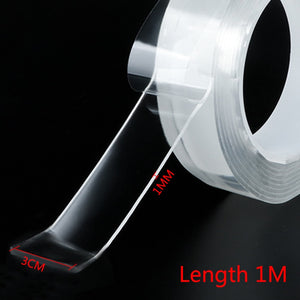 Transparent magic nano-tape washable reusable double-sided