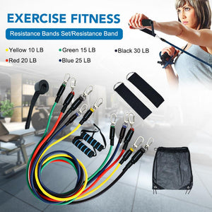 11pcs Pull Rope Fitness Exercises Resistance Bands Set