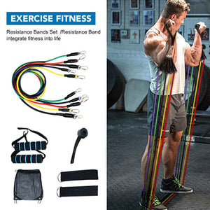 11pcs Pull Rope Fitness Exercises Resistance Bands Set