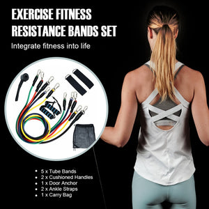 11pcs Pull Rope Fitness Exercises Resistance Bands Set