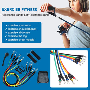 11pcs Pull Rope Fitness Exercises Resistance Bands Set
