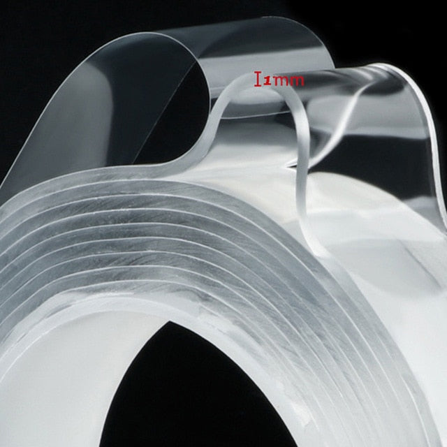 Transparent magic nano-tape washable reusable double-sided