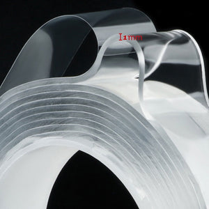 Transparent magic nano-tape washable reusable double-sided